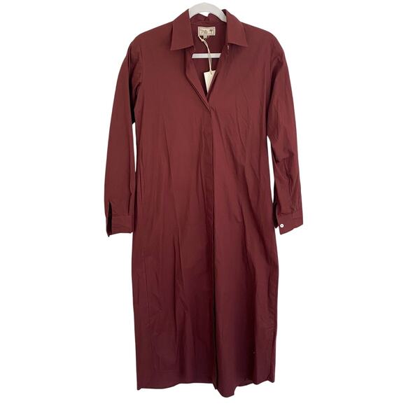 Mille Resort Stella Cotton Brown Button Down Midi Shirt Dress Coverup Tuckernuck - Picture 1 of 11